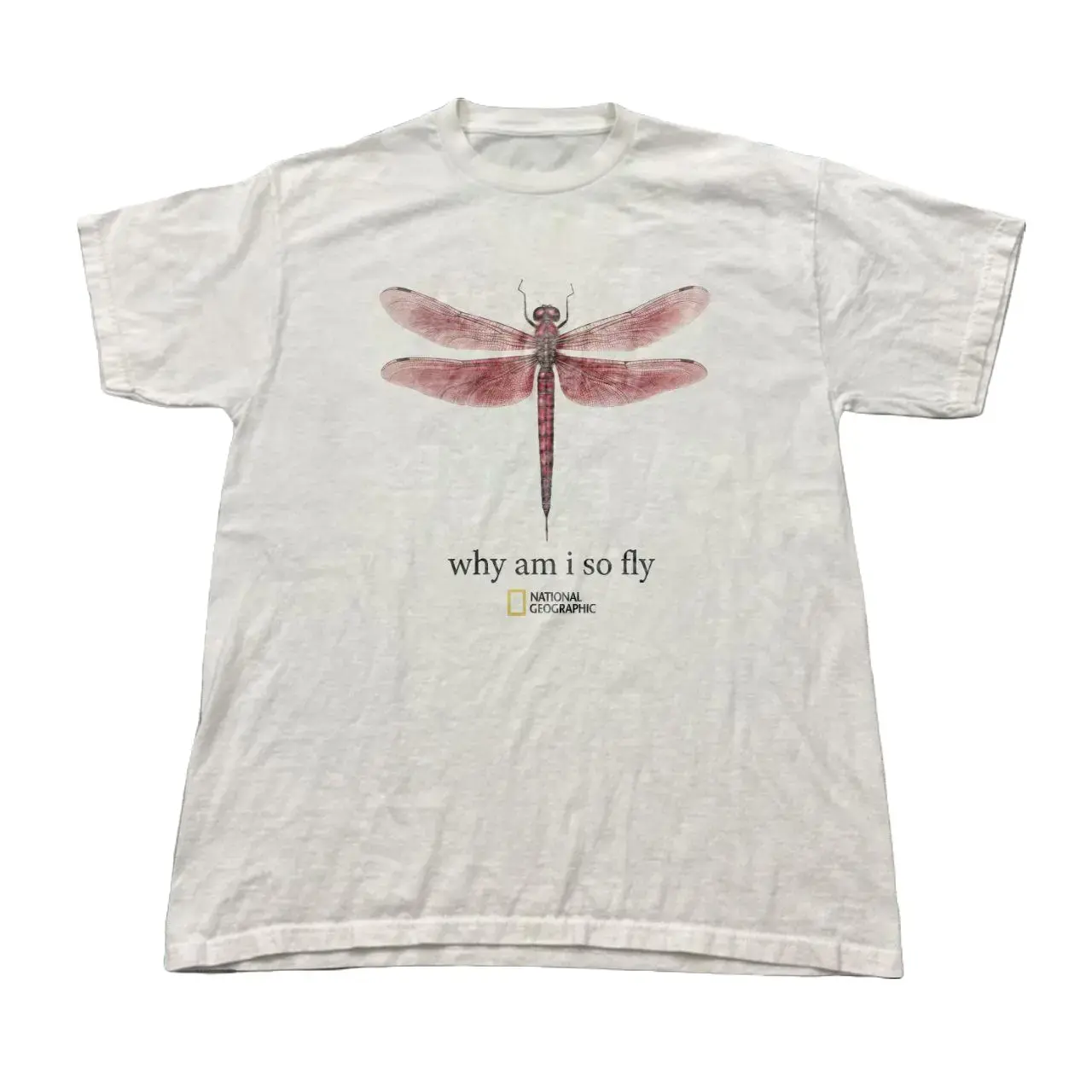Gildan Men's and Women's T-shirt, Vintage National Geographic Dragonfly Graphic White T-Shirt, Animal tee, Y2k Unisex Graphic Tees Gothic Grunge Emo Scene Amity Affliction Style Clothes Menswear Womenswear Streetwear