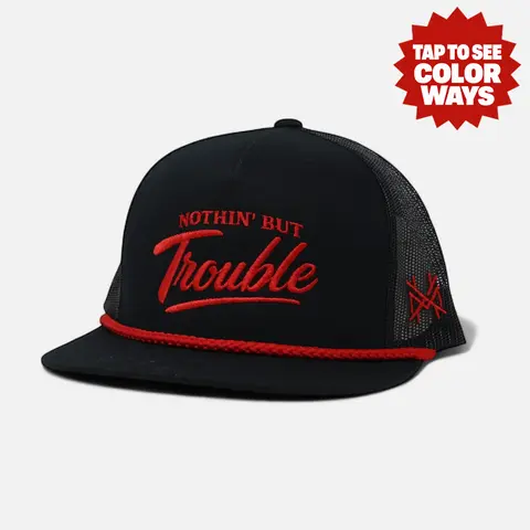 Nothing But Trouble Premium Trucker Snapback Hat