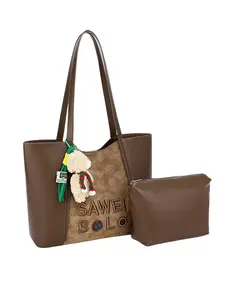 Meadow Tot Bag Women's College Style Retro Commute Versatile Large Capacity Matte Patchwork Colorblock Crossbody Soft Leather Shoulder Bag