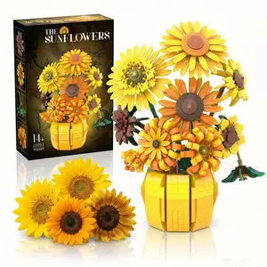 Sunflowers in a Pot Building Set, Van Gogh Inspired Botanical Kit for Adults and Teens, Relaxing and Creative DIY Project, Artistic Gift for Flower Lovers, Impressionist Aesthetic Decor for Home or Studio