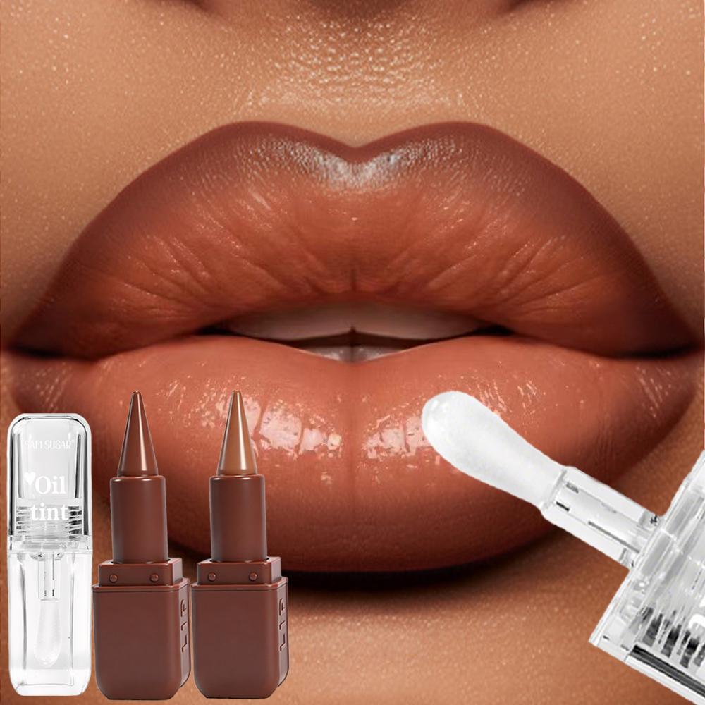 3pcs Matte Lip liner & Lip Oil Set - Waterproof Long-Lasting, Non-Stick Velvet Finish, Mixed Shades (Hydrating Matte Lip liner and Gloss Combo) for Party, lip combo set, Party Festival Christmas Halloween Daily Makeup & Daily Wear