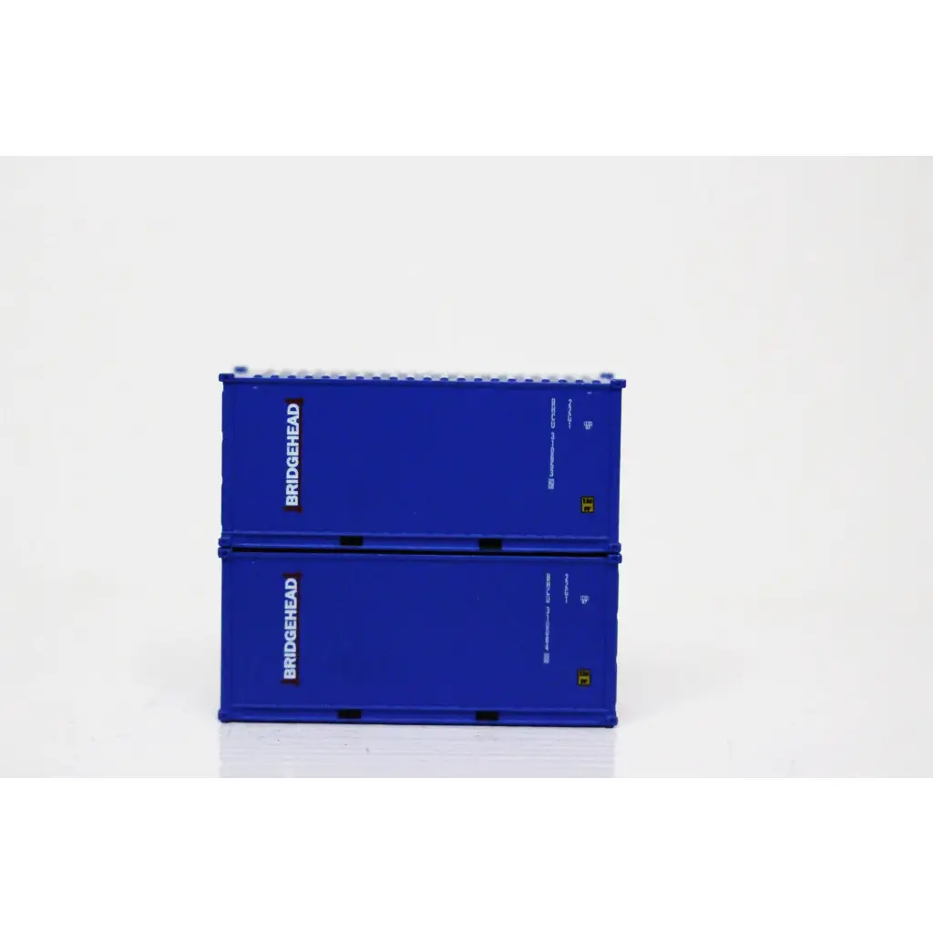 Jacksonville Terminal Company 205356 BRIDGEHEAD 20' Std. height containers with Magnetic system, Corrugated-side. JTC-205356, N Scale