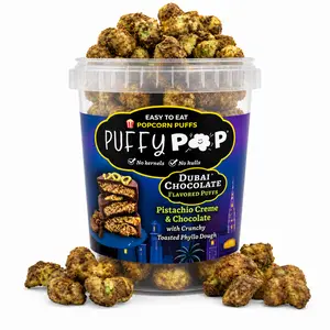Dubai Chocolate Puffy Pop Popcorn Puffs - No Kernels, No Hulls - Easy to Eat Snack