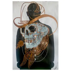 Signed original “Cowboy Skull Gun Target”