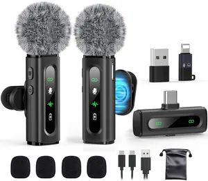 USB C Lavalier Microphone Wireless Mini Mic for Type-C Android Phone/Tablet/Pc Video Recording Clip-On Mics with Rotatable Clip&Denoise Recording, Ideal for Vlog Tiktok Youtube Podcast Content Creator GoorDik