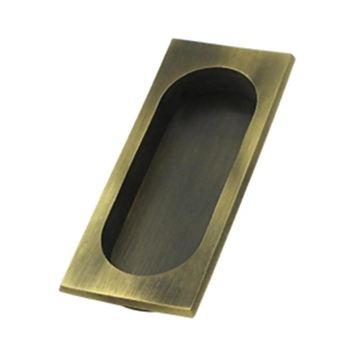 212 MAIN Large Antique Finish Solid Brass Flush Pull Handle, 4x1.62x0.37 in. Corrosion-Proof Flush-Mount Door Hardware with Hinges