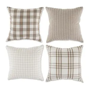 Design Imports Assorted Farmhouse Pillow Covers 18x18 Set of 4