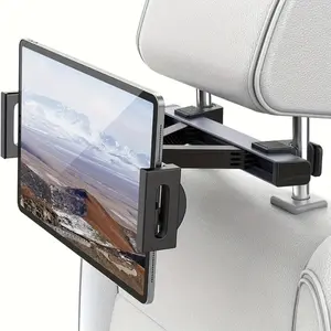 This is a 360° rotatable car rear seat stand|Retractable rear pillow tablet mount, multifunctional car rear seat phone/tablet stand, compatible with 4.7-12.9 inch mobile phone/tablet/game console, suitable for car/pickup truck/van