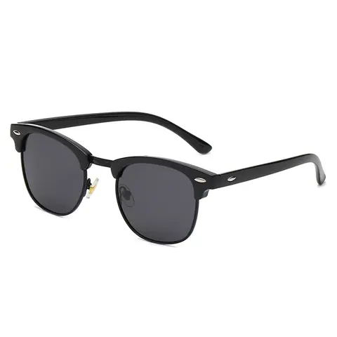 Vintage Rivet Design Half Frame Square Sunglasses, Trendy Casual Sunglasses for Women and Men, Fashionable Sunglasses, Fashion Accessories for Everyday Use and Outdoor Activities