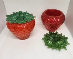 Handmade Resin Strawberry Jar