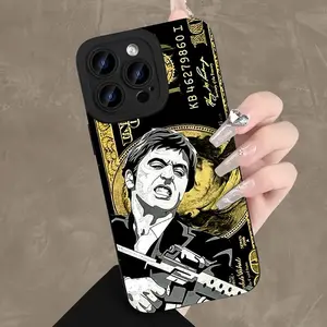 Creative Fashion Money & Man Pattern Design Phone Case, Soft TPU Protective Case for iPhone Series Cover