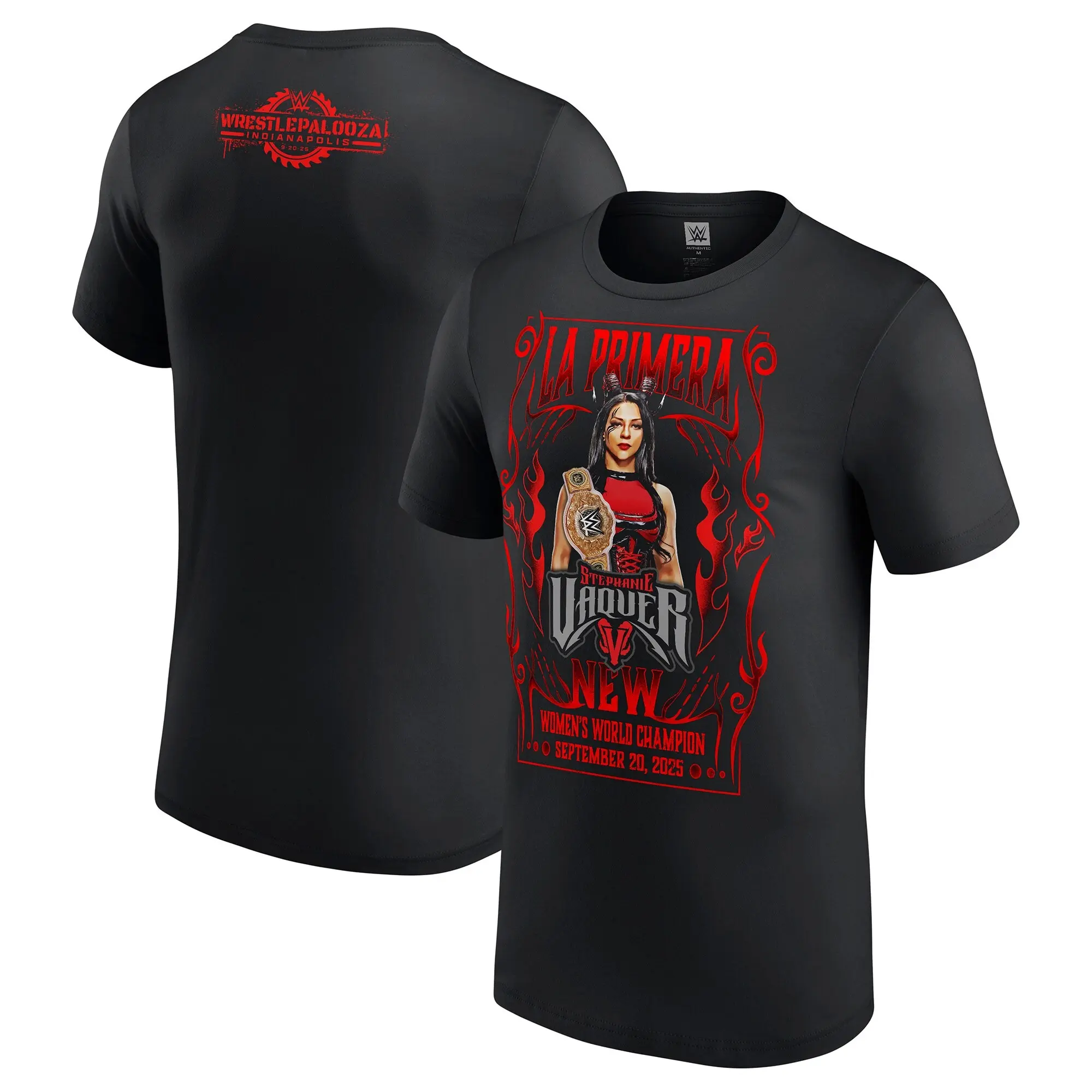 Men's Black Stephanie Vaquer WrestlePalooza 2025 Winner T-Shirt, Short Sleeves, Cotton Material. Men's Gift, Women's Gift. Women's T-shirt. Top Men's And Women's T-shirts.