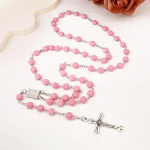 Rose Rosary Cross Necklace - Rose Rosary - Multi-item Party Gift Set, Suitable for Baptism Gifts, Bachelorette Party Gifts, Religious Activity Souvenirs, Halloween Gifts and Perfect Gifts for Any Event, Valentine's Gift for Boyfriend, Rosary