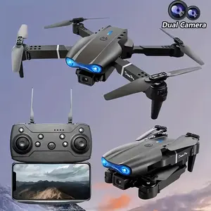 ["Drone RC Dobrável] Drone 8K com Câmara Dupla/Com Zoom de 50X/Câmaras Duplas/Equipado com um Sistema de Seis Rotores e Giroscópios/Return-To-Home de Um Toque/Posicionamento de Fluxo Ótico/Flips de 360 Graus/Conexão Estável de 2.4 Ghz"