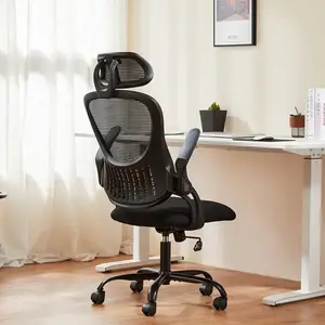 [DEAL] Ergonomic High-Back Mesh Reclining Office Chair with Adjustable Headrest and Flip-Up Armrests