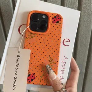 Phone Case - Bee Dot Flower Vine Textured Phone Case for Iphone 17 15 16 14 11 12 13 Pro X XS Max XR 16E 17 Air 16E 17E, Stylish Shockproof Protective Case