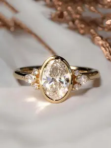 Charm Cubic Zirconia Golden Ring for Women Wedding Engagement Ring Bridal Proposal Jewelry Birthday Anniversary Christmas Gift Daily Vacation Gift From A Best Friend Teardrop Bridal Rings