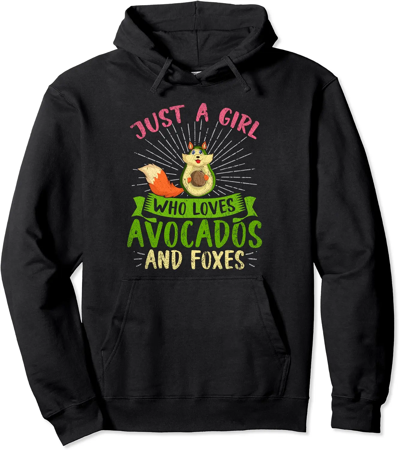 Just A Girl Who Loves Avocados And Foxes Cute Animal Fox Pullover Hoodie - Williamze Shop 80B09X79LZSV