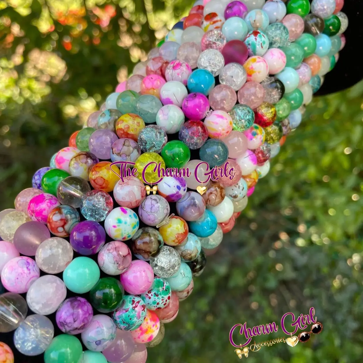 Charm Girl The Mermaid Puke Bracelets - 10mm Glass Beads, Colorful & Cute, Includes 1 Bracelet