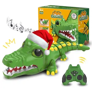 [2025 New Release] Christmas Remote-Controlled Crocodile Electronic Pet | Rechargeable Remote-Controlled Crocodile Toy with Realistic Bite and Roar Sound Effects, Built-in Programming Games, Fun Christmas Gift for Boys and Girls