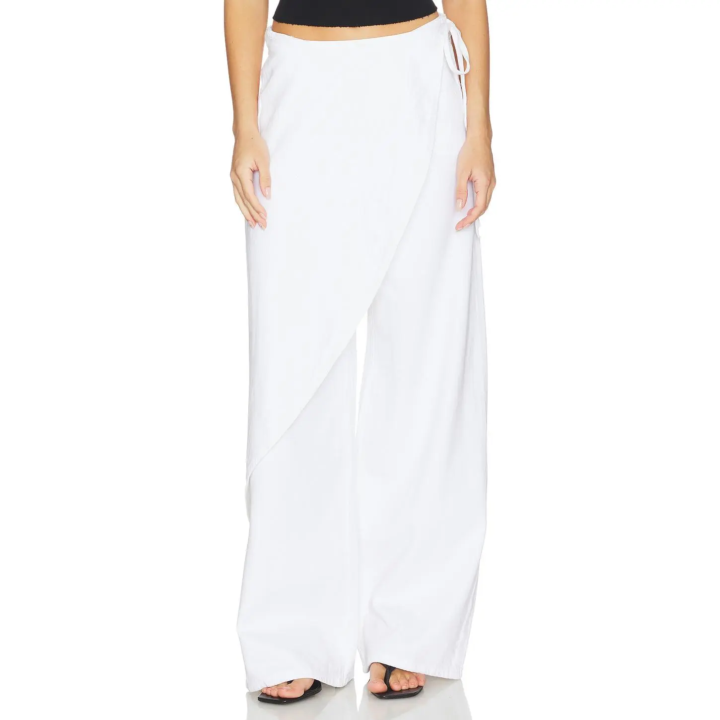 DL1961 DL Aura Zoie Relaxed Wrap Pants in White Aura