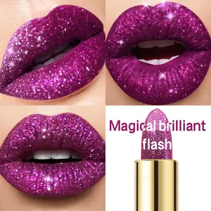 Single Pack Huasurv Shimmer Moisturizing Lipstick, Nude Pearl Glossy Lipstick, Hydrating Sparkle Lip Balm, Jelly Cream Smooth Texture