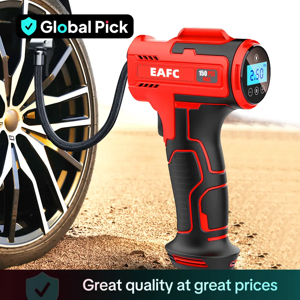 EAFC Portable Wireless Handheld Tire Inflator, Rechargeable Car Tire Inflator with Digital Display & LED Light, Tire Repair & Fitting Tool for Car, Mo
