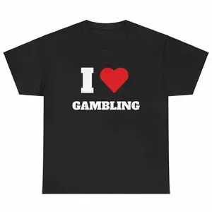 [100% Cotton] I Heart GAMBLING Tee-T-Shirt for Gambling Lovers Golf Gift T-Shirt For Men and Women