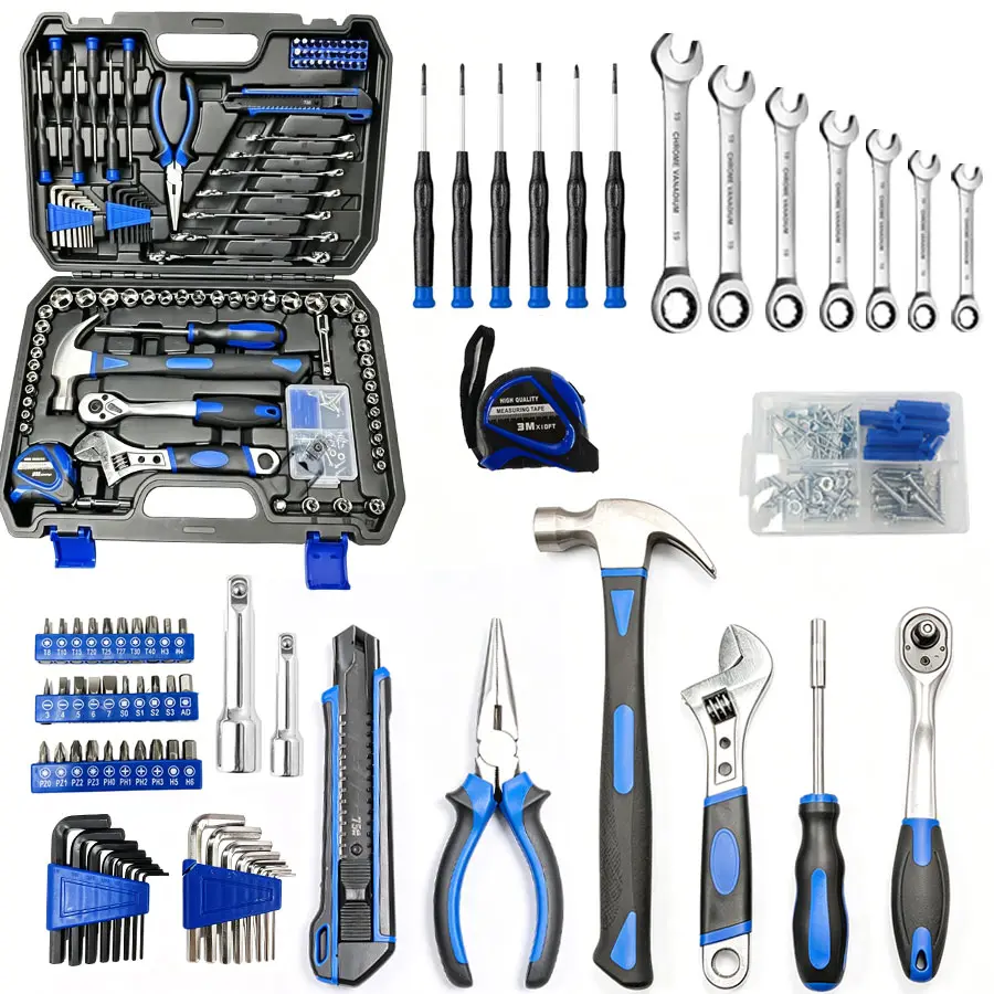 200-Piece Hand Tool Set with Toolbox Storage Case, General Home and Auto Repair Kit for Mechanics, DIY Projects, and Daily Maintenance | Tool Set