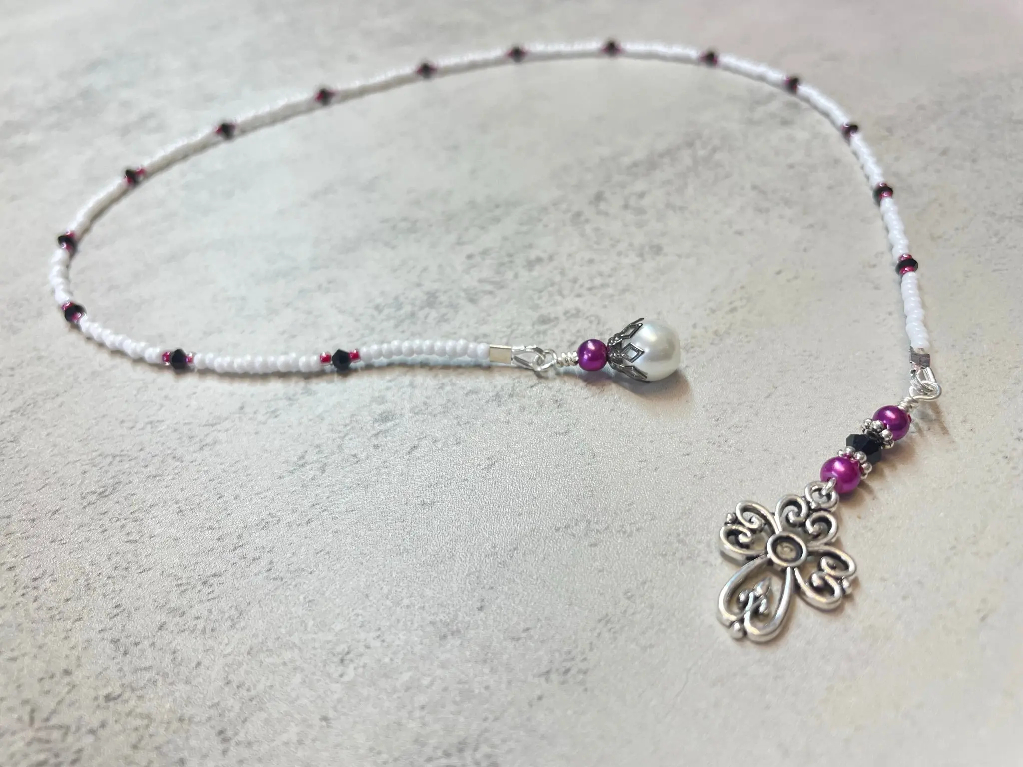 Religious Cross Beaded Bible Bookmark- Book Thong