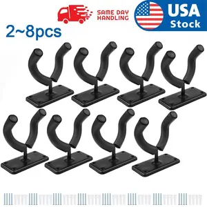 2-8Pcs Guitar Hangers Wall Mount Rack Instrument Display Holder Hook Universal Adjustable Metal Guitar Wall Hanger Stand for Bass Ukulele Banjo Mandolin Home Studio Storage