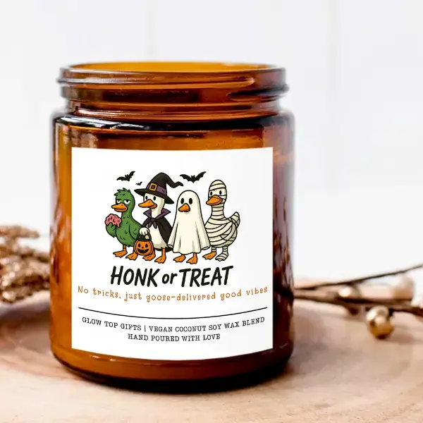 Halloween Goose Candle Gift,  Funny Goose Bestie Gift,  Happy Halloween Candle, Spooky Vibes Fall Candle, Honk & Haunt Vibes