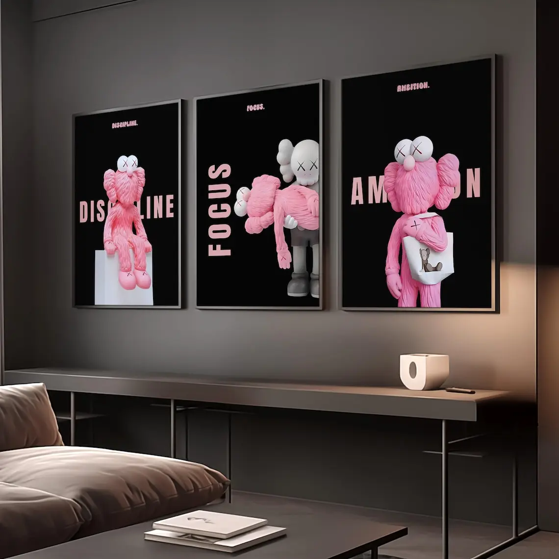 Black Pink Hypebeast Wall Art, Urban Home Décor