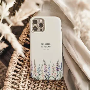 Wildflower Be Still And Know Psalm 46:10 Bible Verse Phone Case for iPhone 16 15 14 13 12 11 Pro Max Plus