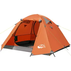 2-3 Person Backpacking Tent with Double Door 2 Vestibule,  Windproof Lightweight Easy Set Up 3  2 Man Two Person Tent for Camping, Hiking, , Mountaineering with UPF 50+