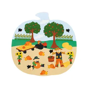 10 1/2" x 10 1/2" Pumpkin Patch-Shaped Sticker Scenes - 12 Pc.