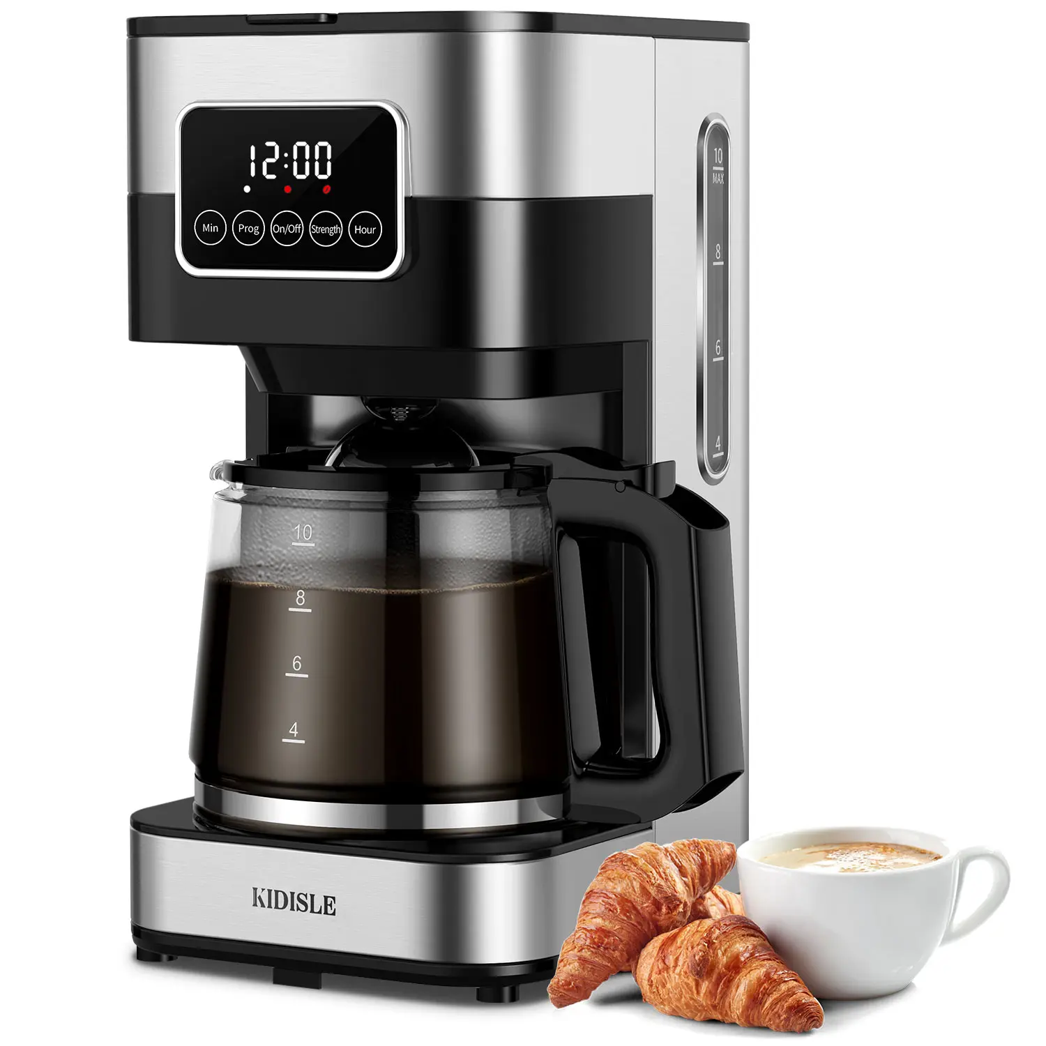 10-Cup Smart Drip Maker | Programmable Touch-Screen | Stainless Steel | Pause & Serve | Strong Brew Mode | Morning Routine
