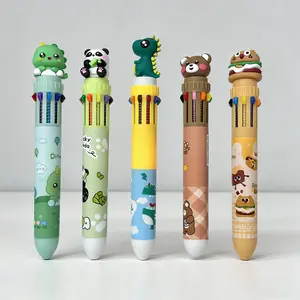 5Pcs Bulk 10-in-1 Multicolor Ballpoint Pen Set - Cute Cartoon Design, 0.8mm Smooth Writing, Bulk Gift Items for School Office Use, Kids Birthday Gifts, Sports & Outdoor Protective Gear Accessories