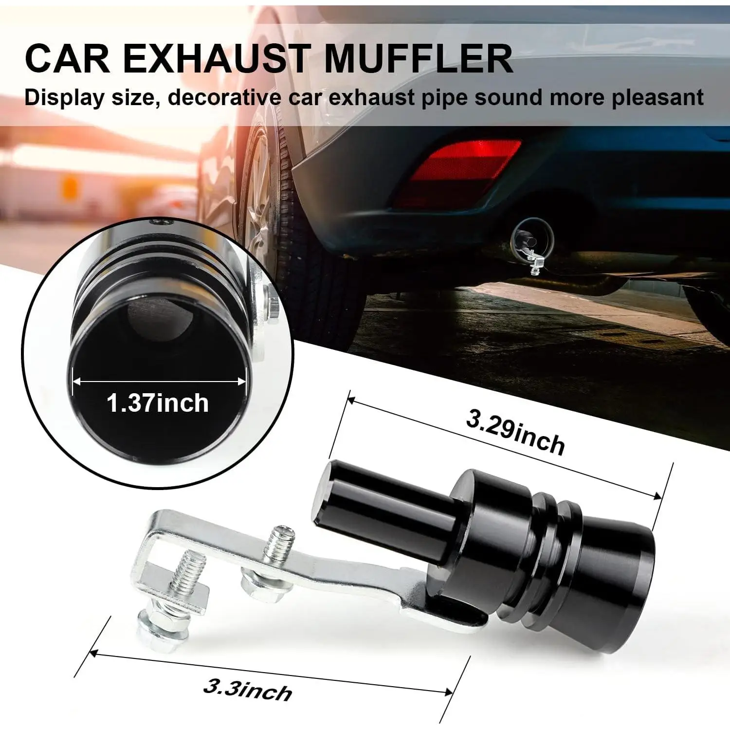 Universal Turbo Sound Pipe Whistle Muffler Sounder Simulator Tailpipe Noise Sound Enhancer Compatible with Truck, Motorcycle, Cars, Dirt Bike and Scoo