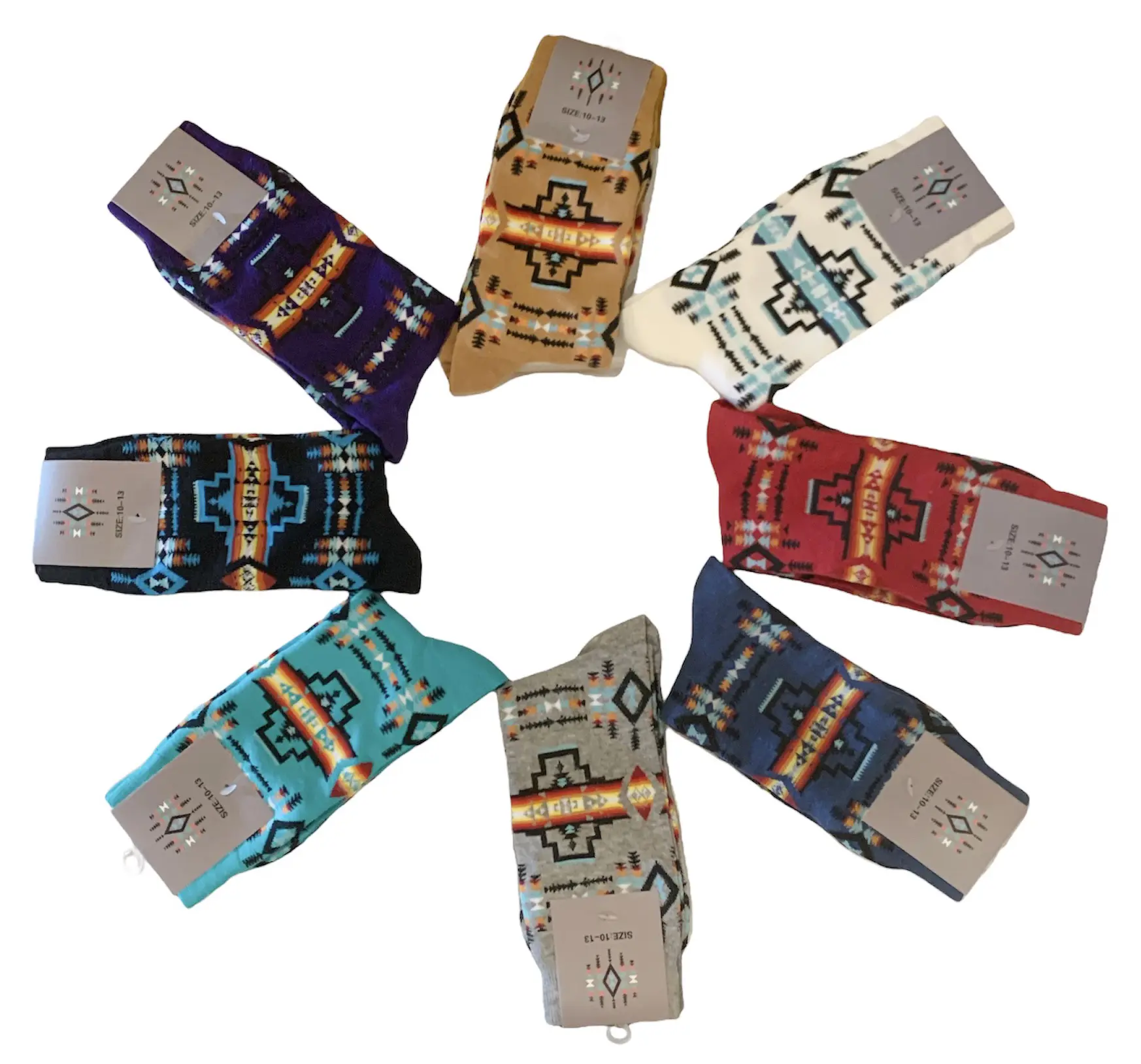 Southwest Native American Style Design New Diamond Adult Unisex Socks (9-13)