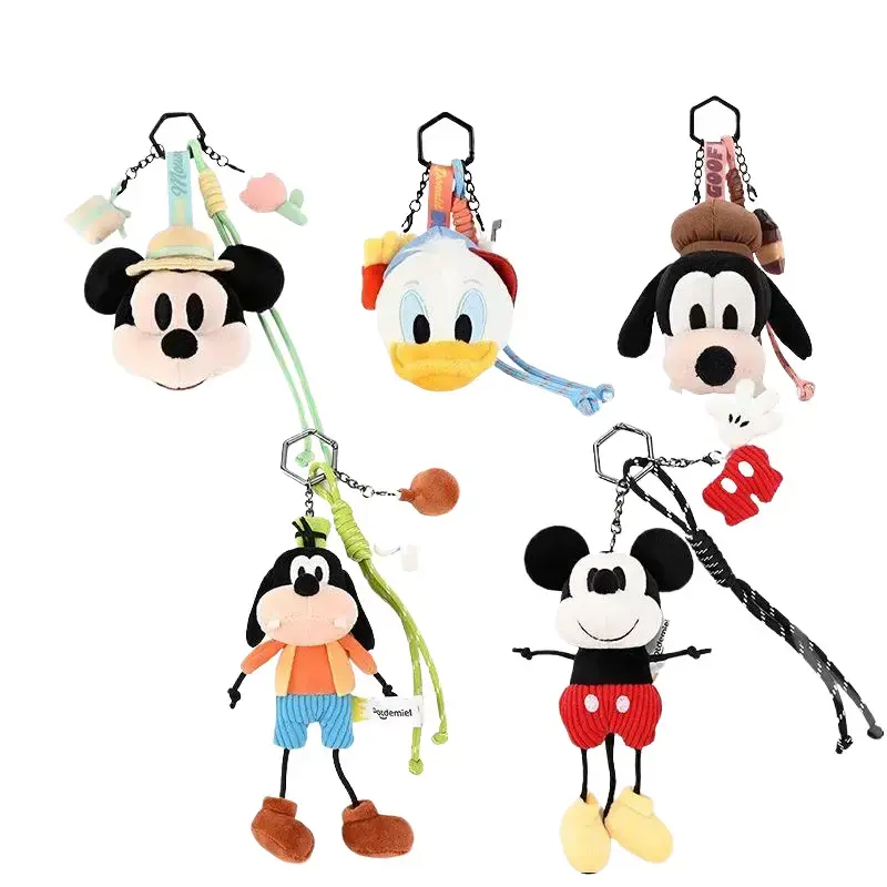 Disney Mickey Minnie Goofy Donald Duck Pluto Plush Doll Keychain Bag Charm