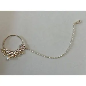 Noor Nose Ring with Chain(Nath)