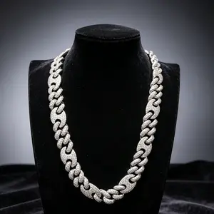 M2-9100 Iced Out Big Chunky Cuban Link Chain | Hip Hop Bling Necklace for Men summerwins