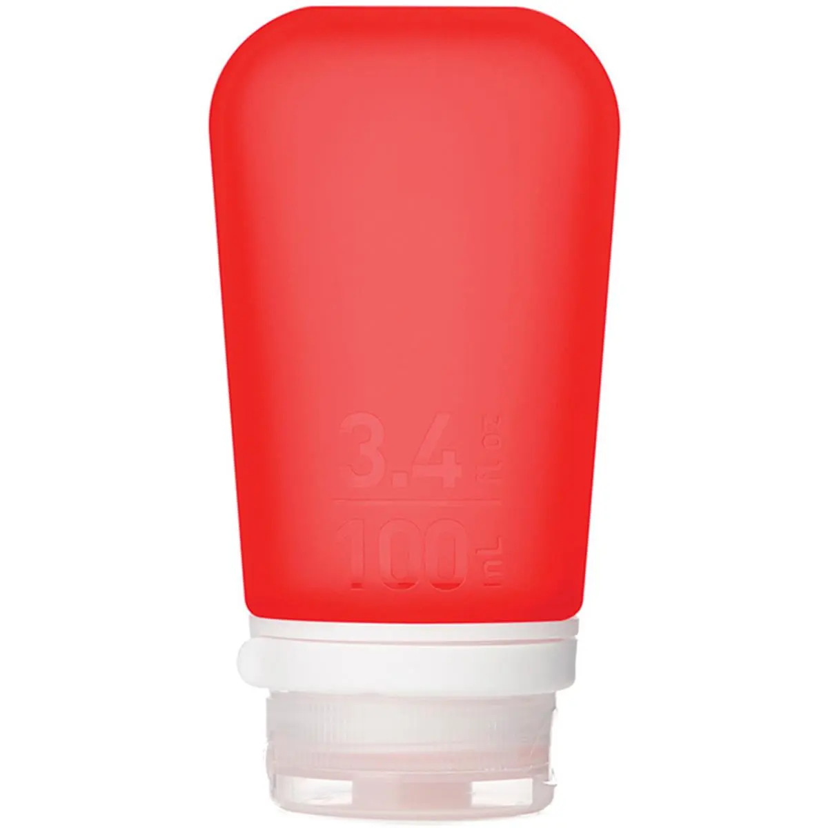 212 MAIN Food Safe Silicone Leak-Proof Gotoob Plus Squeezable Bottle - 3.4oz Large Eco Friendly Bottle, Condiment Container, Food Storage Jar with Flat Base for Home Organization (Red)