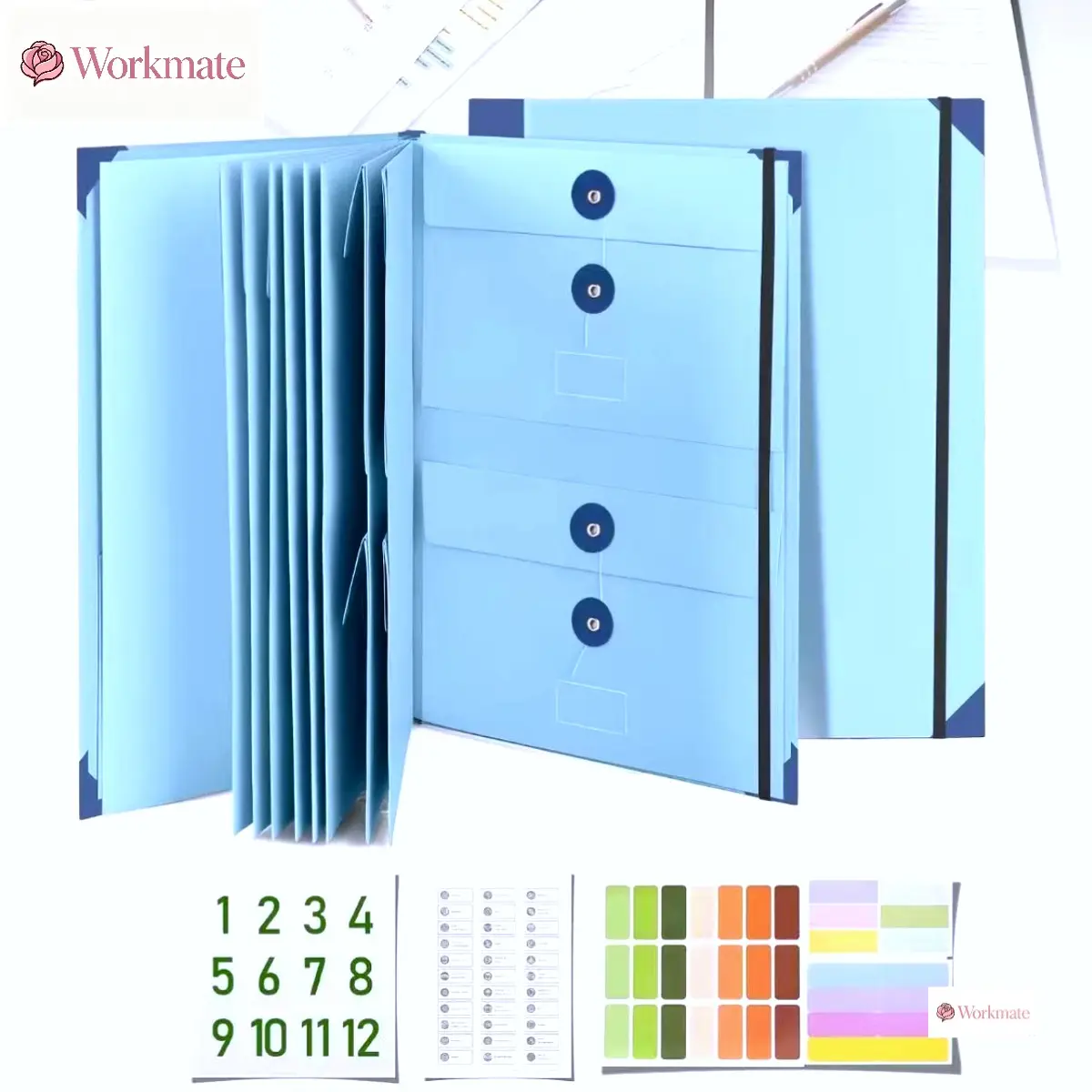 Expandable Multi-Pocket Document Organizer - Office File Sorter with Storage Drawer, Durable Plastic-Cardboard Construction for Daily Filing, Compact Solution for Important Papers, Passports, Work & Personal Records