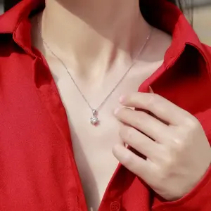 Breeze Dance - Affordable Diamond Jewelry Necklace Pendant Set With 1-carat, 2-carat And 3-carat Moissan Diamonds, S925 Sterling Silver And Platinum-plated. Fashionable And Trendy Jewelry.