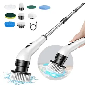 Electric Cleaning Brush, Scrubbing Spin Brush, Powerful Rechargeable Scrubber, 1 Set USB Rechargeable Spin Scrubber with 9 Replaceable Brush Heads, Shower Cleaning Brush for Bathroom Tub Tile Floor Car