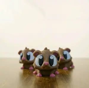 ​3D Printed Cute Hamster Figurine - Articulated Animal Toy - Kawaii Desk Pet - Unique Gift for Small Pet Lovers - Handmade Miniature Guinea Pig Decor home Fidget collectible