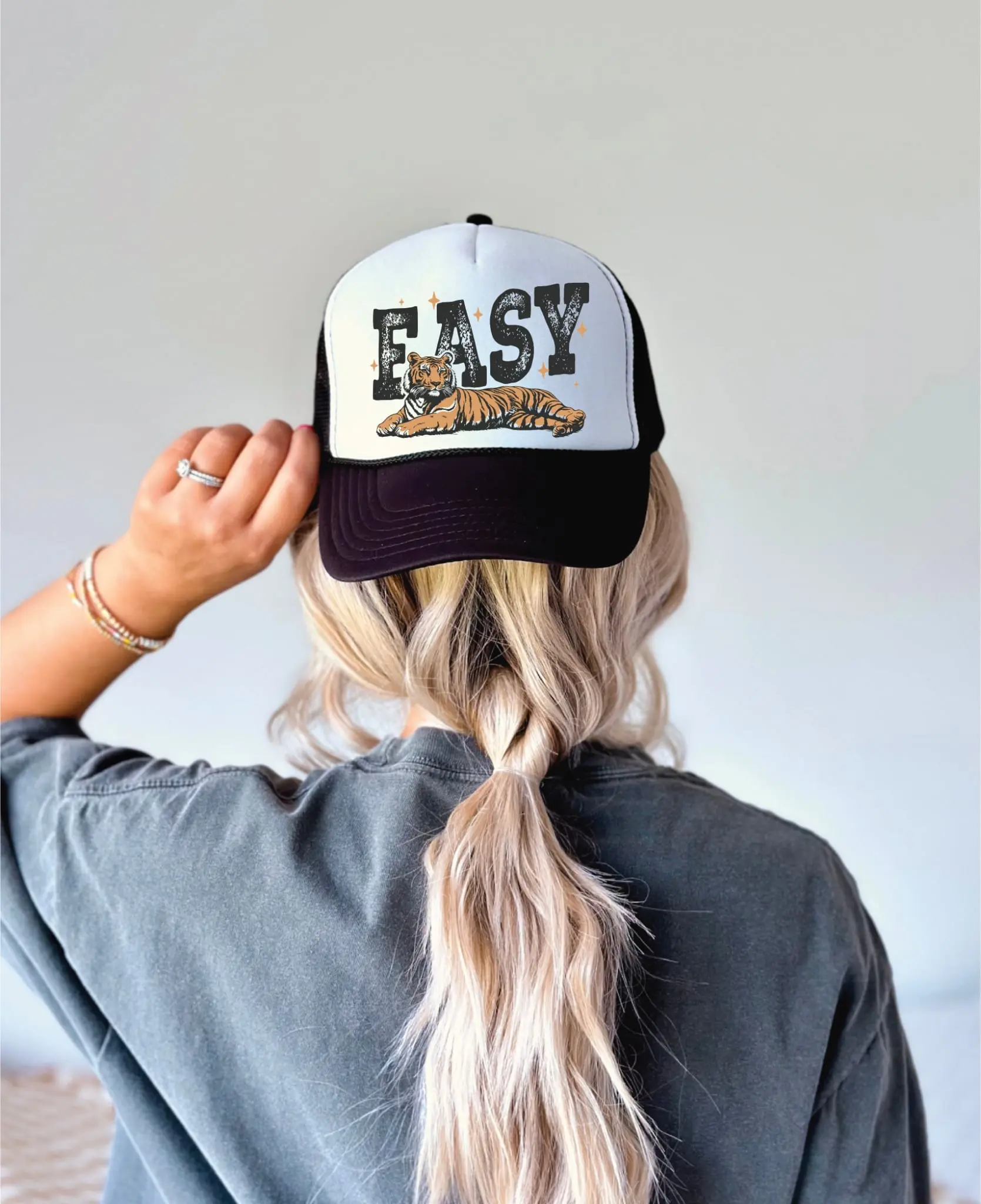 Easy Tiger Black & White Unisex Foam Trucker Hat