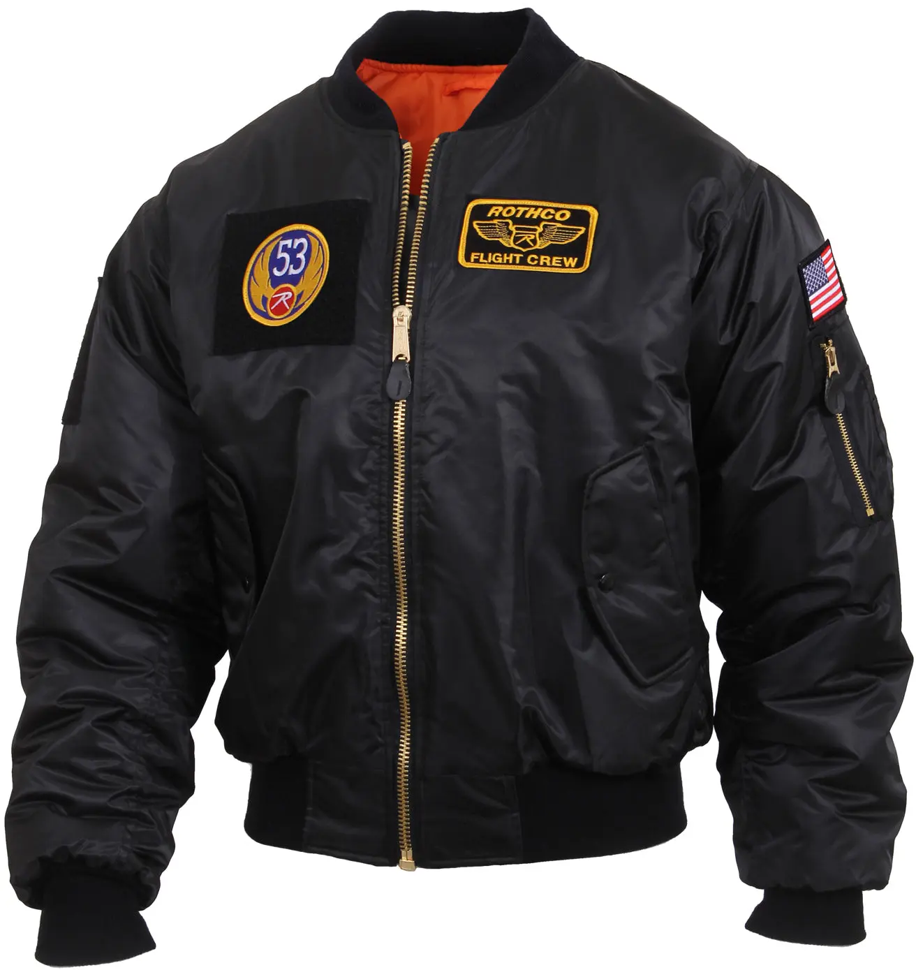 Men's MA-1 Flight Jacket, Reversible Air Force Style Bomber Coat in Water Repellent Nylon with Ribbed Trim and Patch Fields, Tops, Menswear, Alternative, Fashion, Fabric
